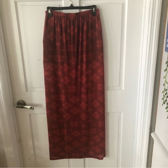 Evil Twin double zip panel skirt goth grunge hi/lo plaid red - Picture 3 of 4